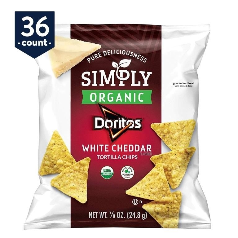 Simply Doritos White Cheddar Tortilla Chips,