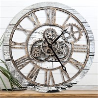 The B-Style Large Wall Clock 24 inch Moving Gear W