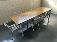 Timber Dining Table Approx 3m x 1m & 6 Chairs