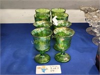 EIGHT VINTAGE CARNIVAL GLASS CUPS