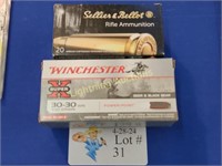 FIVE BOXES OF 30-30 WIN AMMUNITION