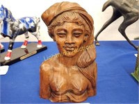 CARVED STATUE OF TOPLESS WOMAN