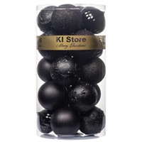 KI Store 20pcs Christmas Ball Ornaments Black