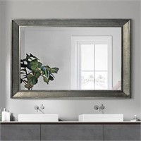 culer white wood wall mirror entry 24x36 inch