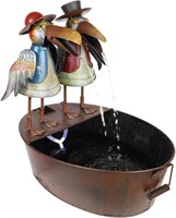 Alpine Metal Two Birds on a Tin Fountain, 20 Inch