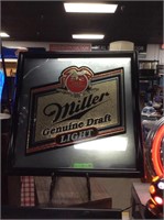 Miller lite mirrored sign