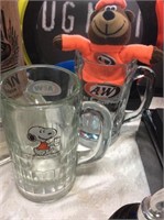 Pair of A&W root beer collectible mugs