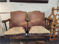 TWO VINTAGE FOLDING THEATER SEATS