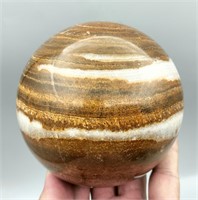 1360 Gm Beautiful Rare Polished Banded Onyx Sphere