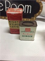 Two piece vintage tins