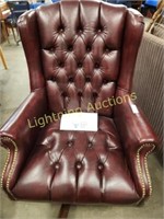 RED FAUX LEATHER HIGH BACK OFFICE CHAIR