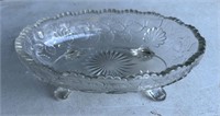 Oval Footed Ornate Serving Bowl
