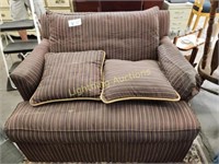 ETHAN ALLEN BROWN STRIPED OVERSIZED ARM CHAIR
