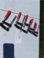 LOT OF 4 LIKE NEW BESSEY BAR 6''  CLAMPS