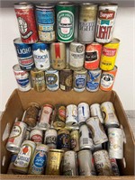 Large lot of vintage beer cans (all empty)