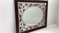 Mirror, 22x18 with flowers decal border
