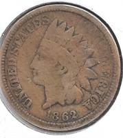 1862 Indian Head Penny. Civil War Era