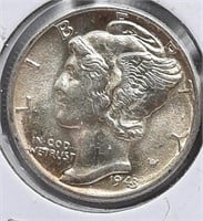 1943 Mercury Dime.  MS. (Mint State)