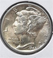 1945 Mercury Dime.  MS. (Mint State)