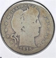 1915-S  Barber Quarter Better Date 90% Silver