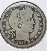 1916-D  Barber Quarter  90% Silver