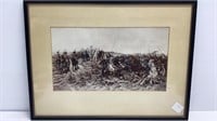 ‘Charge of The French Cuirassiers’ sepia print in