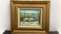 Original oil on canvas home in the mountains