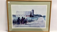 Eric G Mohn print ‘Coming Home’ , matted in pale