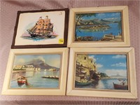 Lot of 4 Nautical Pictures & Plaque