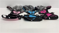 (3) X-Large Dog-dog harnesses, blue, pink and hot