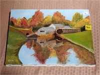 Oil on Canvas Painting of Watermill