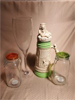 Giant Wine Glass, Jars, Stein,