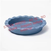 Figmint 9in Stoneware Pie Dish, Blue