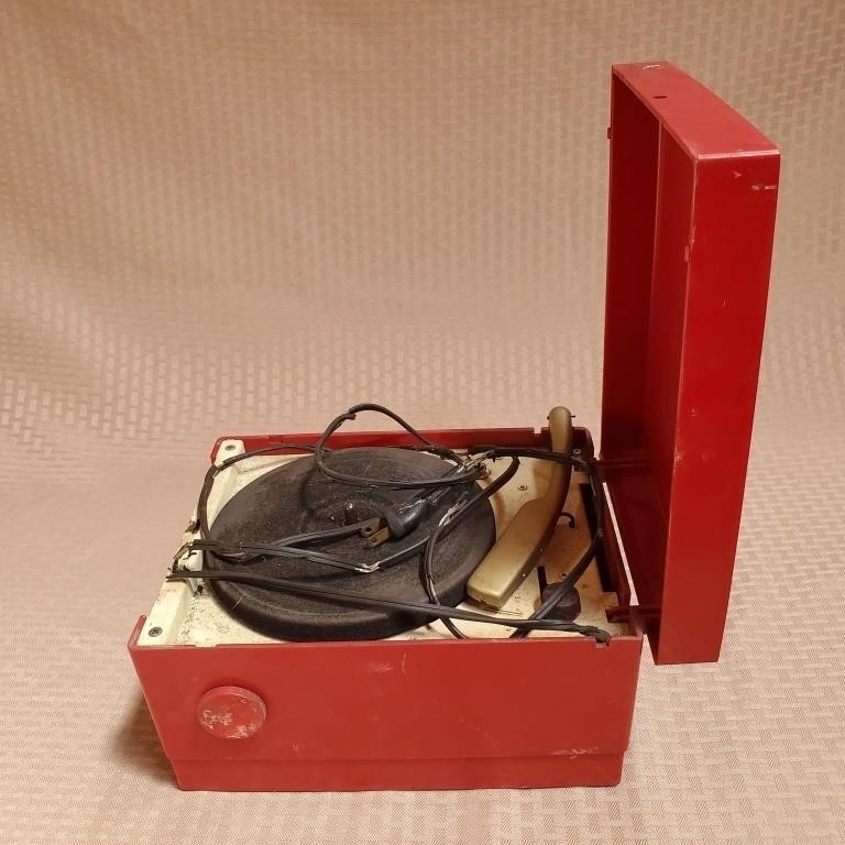 Vintage Red 45 Record Player