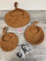 3 yarn hanging baskets