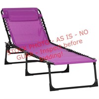 Outsunny Folding Chaise Lounge, Purple