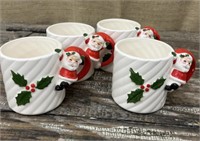 set 4 Vintage Japan Santa cups