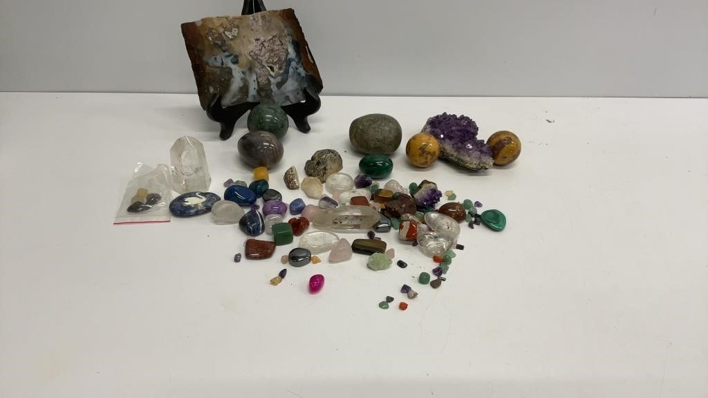 Lot of rocks and crystal clusters
