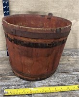 Fantastic antique wood, red bucket