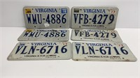 (3) pair of license plates, years 2016&2017