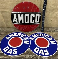 Gas pump globe-1 sude  and American gas stickers