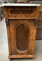 Marble Top !Drawer !-Door Cabinet (Marble Damaged)