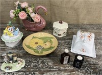 Beautiful Vintage butter dish , trinket boxes and