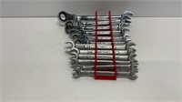 (6) craftsmen wrenches, (6) flex gear wrenches