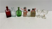 (6) vintage mini alcohol/apothecary bottles and
