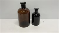 Vintage glass amber bottles with tops: 11x17.75’’