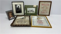 (2) needle point pictures, Worcester pure salt,