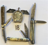 4 Vintage Pocket Knives 2 Imperial 1 made in USA