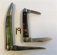 2 Pocket Knives 1 Boker -missing Shield 1 Western