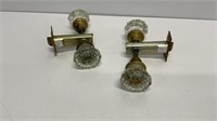 Vintage Victorian style glass door knobs with